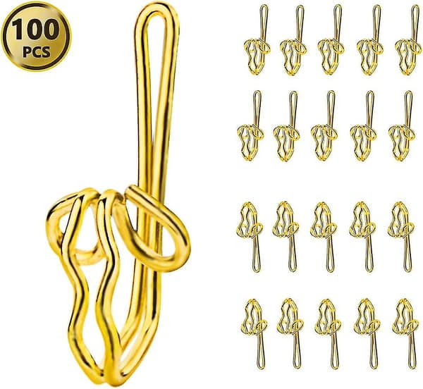 100 st metallgardinkrokar, gardinkrokar för duschdraperier och rumsdraperier