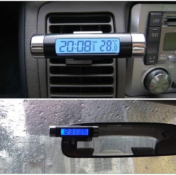 Universal Digital Dashboard Ur Med Justerbar LCD-skærm Temperaturvisning 12/24h Tilstand Og Ba
