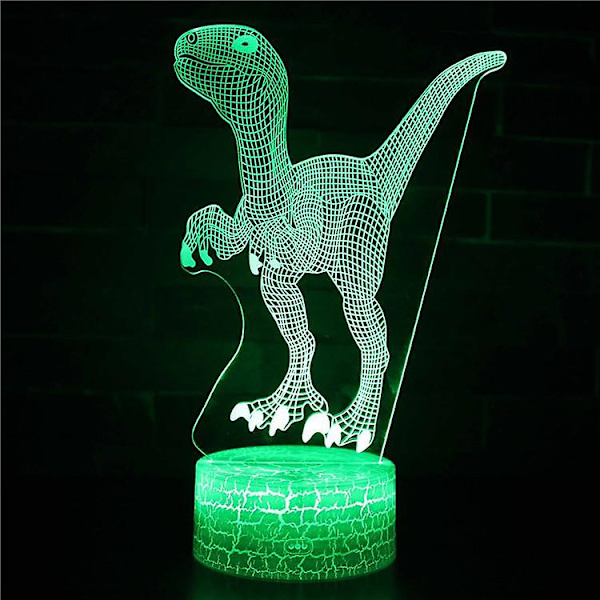 Dinosaurie 3d led nattlampa lampa 7 färger bordslampor leksaker present till barn heminredning