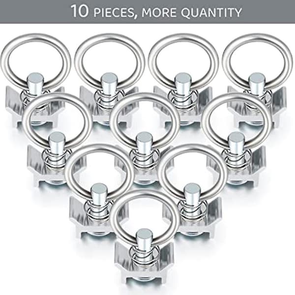 L-spår Flygplan Aluminium Enstaka Stud Passning Tie Down Ankare Snabbkrok (6PCS)