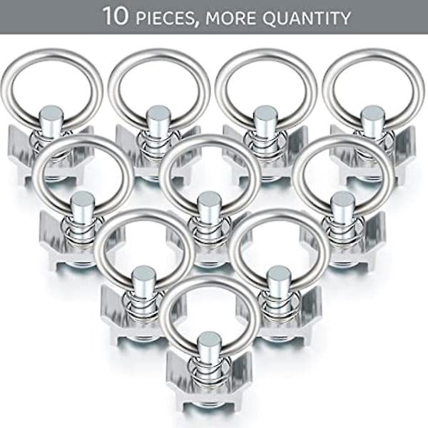 L-spår Flygplans Aluminium Enstaka Stud Montering Tie Down Ankare Snabbkrok (6PCS)