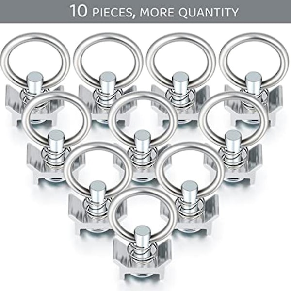L-spor Airline Aluminium Enkelt Stud Montering Tie Down Ankre Hurtig Krog（6PCS）