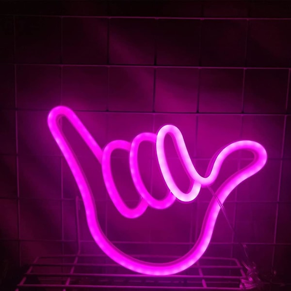 Neon-kyltit Led-valot paristokäyttöiset tai USB-käyttöiset, loistava sormen muotoinen neon