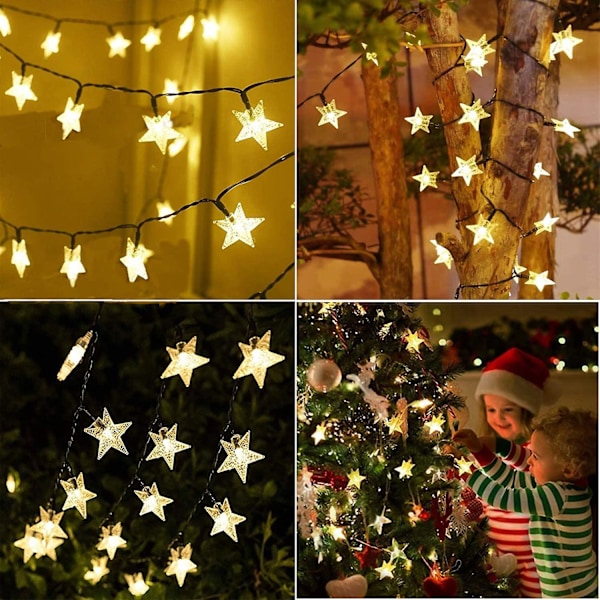 Solcelledrørlys Udendørs 100 LED 39 Fod Dekorative 8 Tilstande Twinkle Fairy String Light Vandtæt