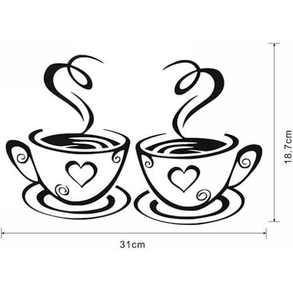 20 stk. Kaffekop Design Stickers Væg Hjem Dekaler Køkken Restaurant Dekor