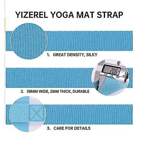 2-pack yogamattrem för transport, yogamattväska, justerbar yogamattremsla för yogamatta, träningsmatta, endast rem