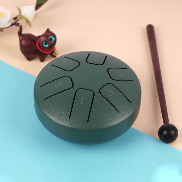 2024 Tungetromme 3,8 Tommer 6 Node Mini Ethereal Tromme Puslespil Legetøj Børn Percussion Instrument Sten Grøn