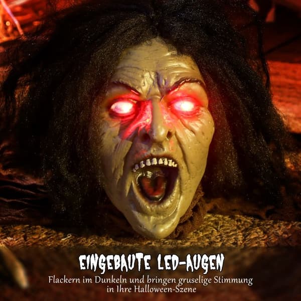 YWJ Krypende Zombie Halloween-dekorasjon med lyder, lys og batteridrift