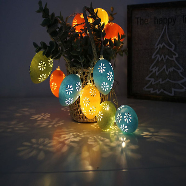 Påske Egg Wire String Lights Batteridrevne Lys Fest Hjemmedekorasjon Lys