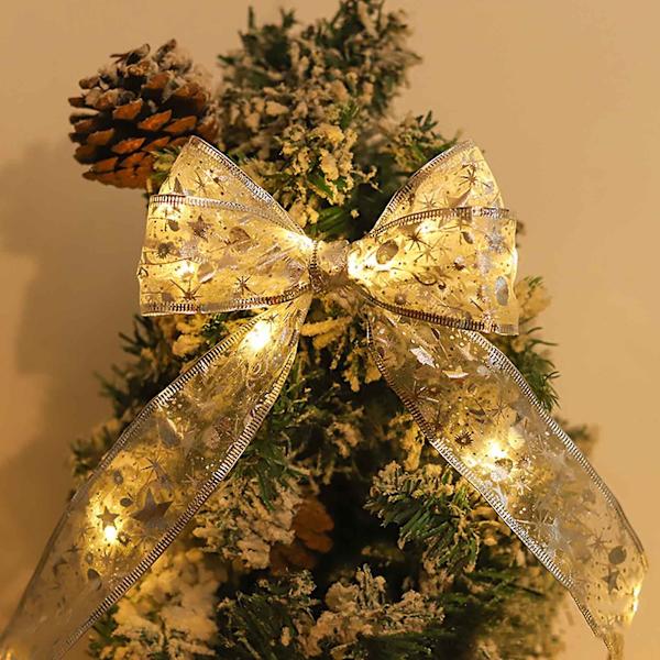 Julgransdekoration Band LED-ljus ljusslinga 10 M 100 lampor [8 läges USB-modeller med fjärrkontroll] Silvertråd varmt ljus