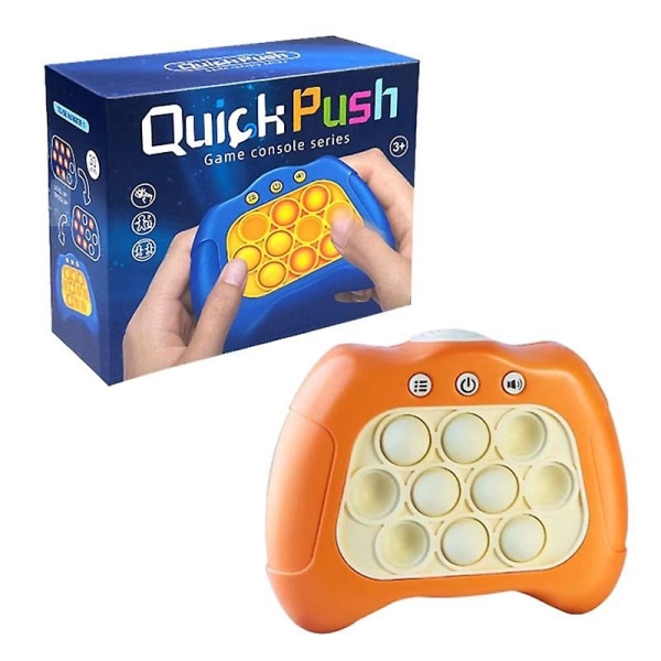 Quick Push pusselmaskin för barn pojkar och flickor Fidget Toy (orange)