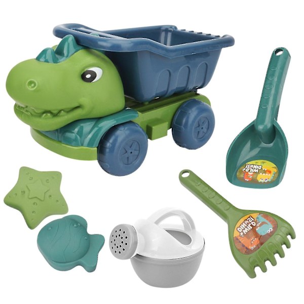 Children"s Dinosaur Engineering Vehicle Shovel Beach Toy Set Baby Outdoor Play Water Digging Sand Hourglass Tool（C）