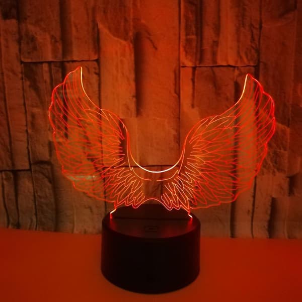 3D Englevings Natlys Lampe Illusion Natlys