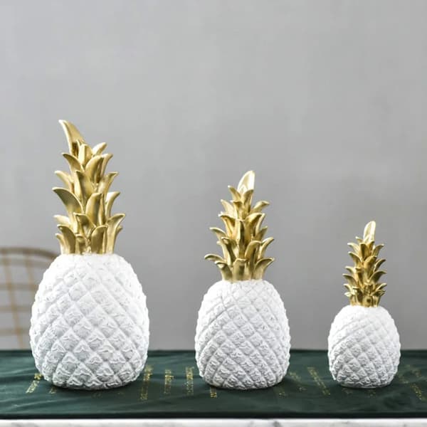 Rumsdekoration, Ananas Prydnad för Bord Restaurang Bröllopsfest, Vit Medium