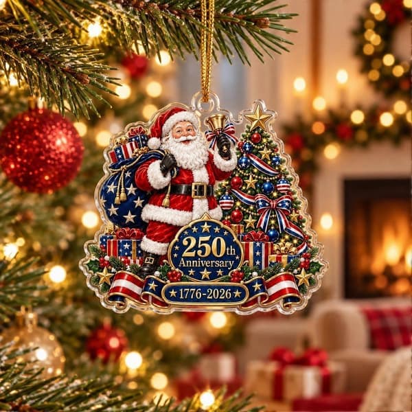 Patriotisk julepynt i akryl til minde om 250 år 1