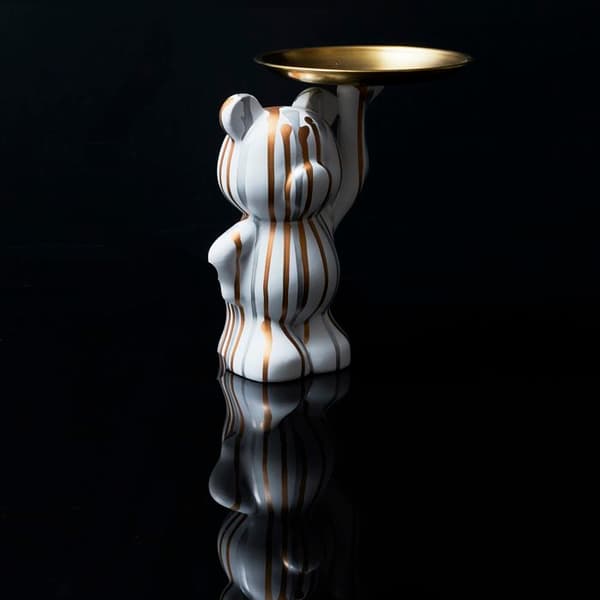 Dekorativ Statue - HOME DECO FACTORY - Pyntefat - Elegant - Hvit og Gull