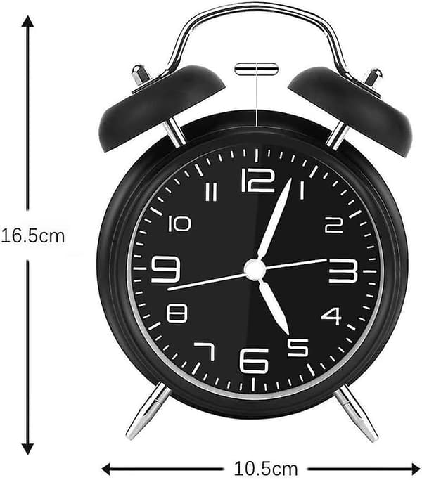 Dubbelklocka väckarklocka retro väckarklocka analog tyst väckarklocka för sovrum vardagsrum kök