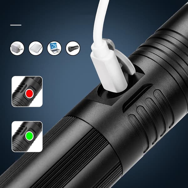 Taskulamppu Led-taskulamppu Led-teleskooppitarkennus Voimakas valo Taskulamppu Ulkovalaistus（B）
