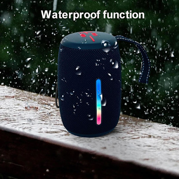 Ulkoilukäyttöön sopiva kannettava Bluetooth-kaiutin LED-valolla (vapaa koko, musta)