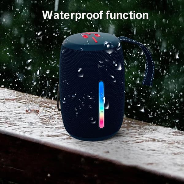 Utendørs bærbar Bluetooth-høyttaler med LED-lys（Gratis størrelse，svart）