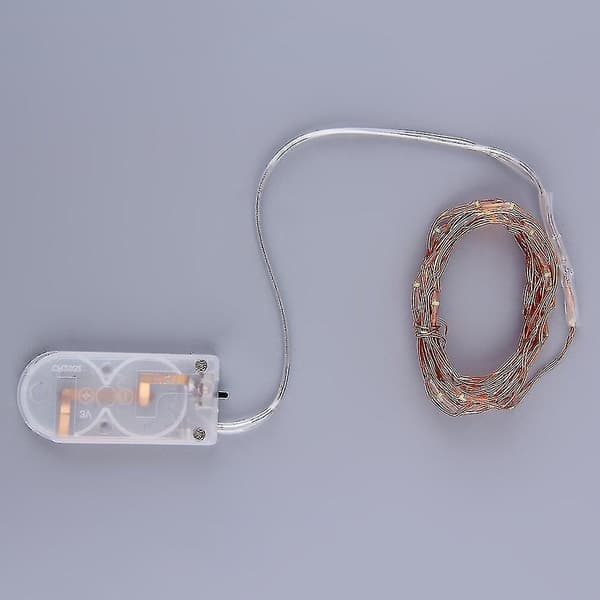 2m 20 LED-knappbatteridrevne LED-kobbertråd-lyslenker til fest