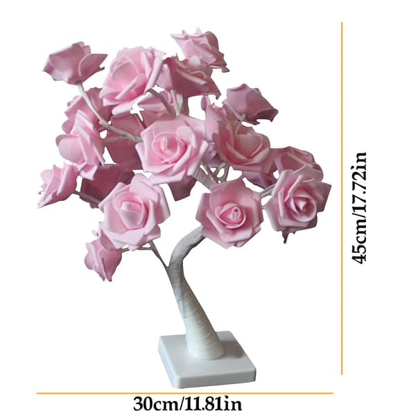 Led Rose Tree Light Valentinsdagens bekjennelse dekorere jenteromsdekorasjon（Rosa）