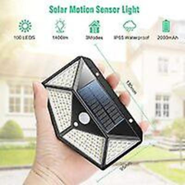 Solcellslampa 100LED IP65 utomhus vattentät