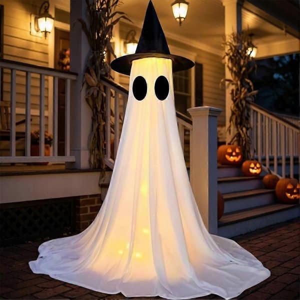Stor Halloween-spøkelsesdekorasjon 145 cm lysende innendørs dekorasjon rask montering