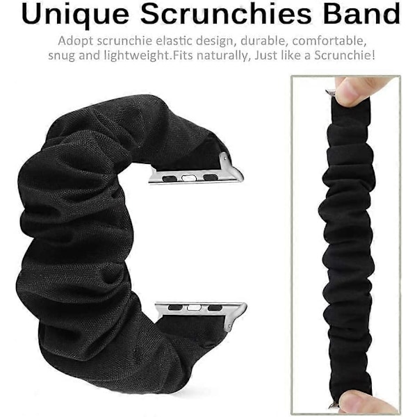 Kompatibel Apple Watch Series 7 41mm Scrunchie-band, Mjukt Tryckt Elastiskt Scrunchie-band för Apple Watch Series 7/SE/6/5/4/3/2/1 38mm 40mm 41mm