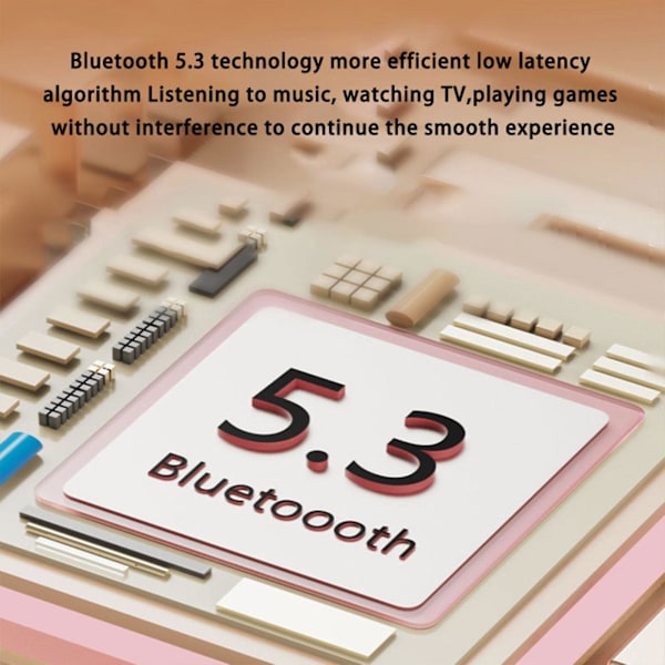 Bluetooth-hodetelefoner Berører LED Digital Display Skjerm 5.3 Bluetooth Chip HIFI Stereo Surround Sound Intelligent Noise Reduction Low Latency