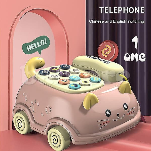 Barn Dual Languages Katt Telefonleke Intelligensutvikling Multifunksjonell Telefon（ROSA）