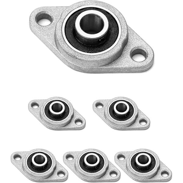 Dww-6stk KFL08 Flange kuglelejer, 8mm leje, zinklegering, til 3D-printer