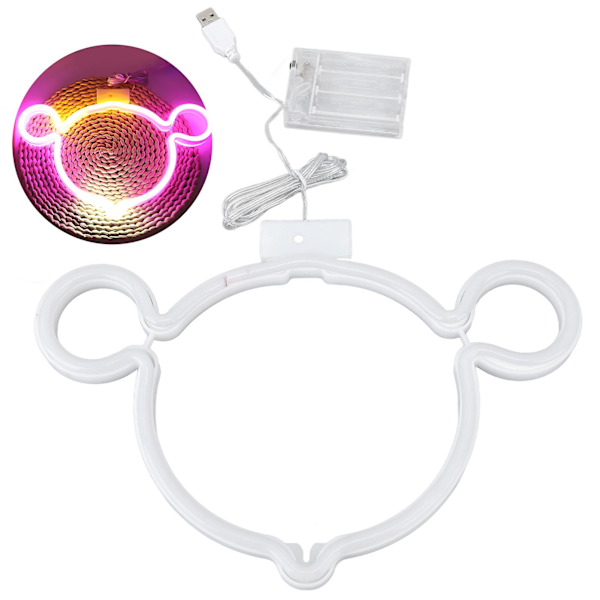2024 LED-neonvalot USB- tai paristokäyttöiset PVC- ja ABS-neonseinävalot makuuhuoneeseen, lastenhuoneeseen, häihin