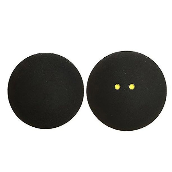 2 st Squashbollar Två gula prickar Låghastighetsträningssquashbollar Svarta gummiracketbollar, mycket lämpliga för utomhussporter