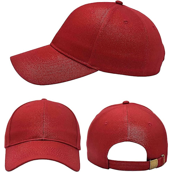3-pack Heilwiy Unisex enfärgad bomull keps med rem baktill, justerbar, one size passar de flesta, present