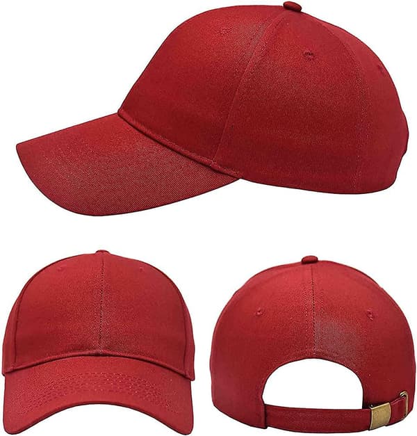 3 pakker Heilwiy Unisex Plain Cotton Strapback Baseball Hat Justerbar, One Size Fits Low Gift