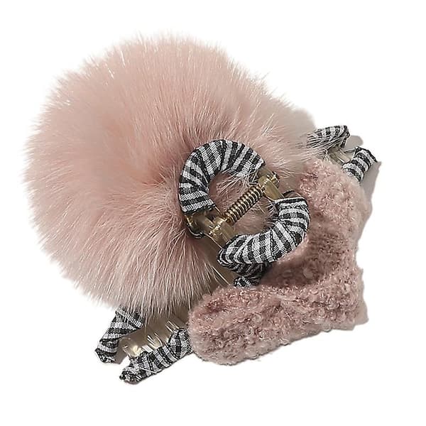 Suuret hiusleuat Pompom-hiustenpidike Poninhännänpidike Tarvikkeet（Pink）