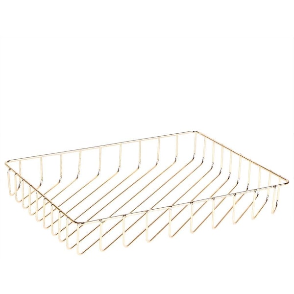 Gold Desk File Tray Wire Tabletop Tray Mail Magazine Newspaper Storage Basket Organizer Home Of