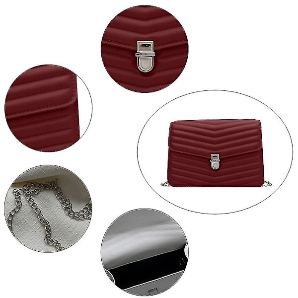 Messenger Skulder Vesker For Kvinner Små Clutch Punger Vesker Skuldervesker（Rød）