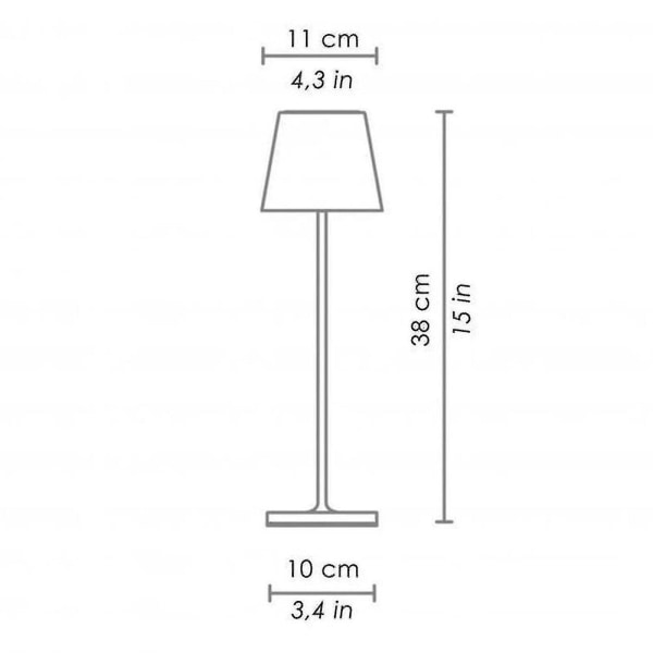 Dimbar batteridrevet bordlampe 3-veis aluminiums trådløs lampe for lesing (svart). morsdagsgaver