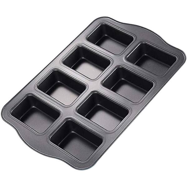 Mini limpform, 8-håls non-stick muffinform, kolståls brownie bakform för ugnsbakning -Grå