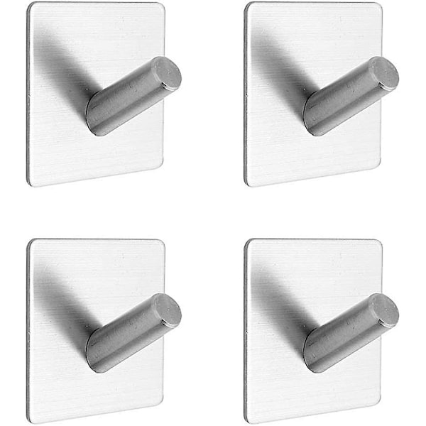 Självhäftande krokar 4-pack sugkrokar för kök kök rostfritt stål dörrkrok Rob-gåva