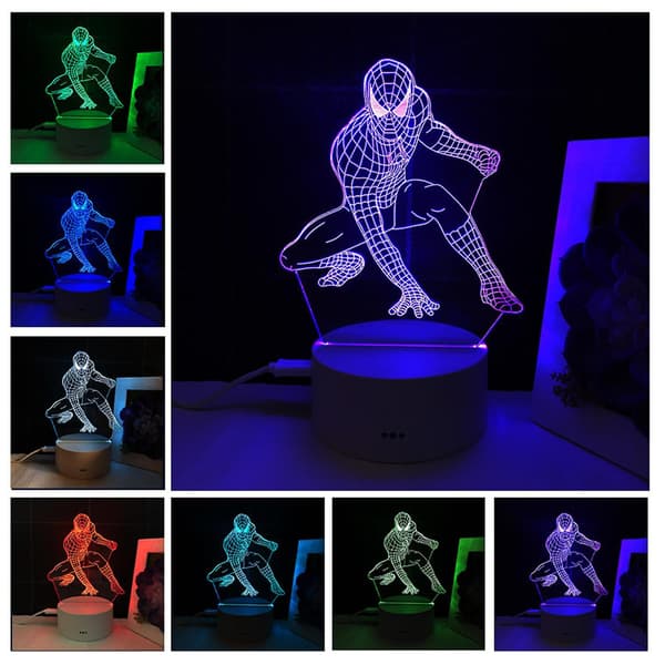 3D illusjonslampe Anime-karakter 3D LED nattlys