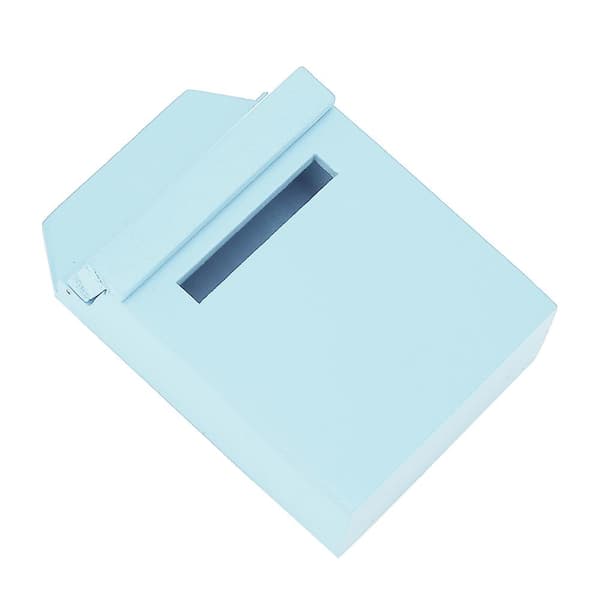 1:12 Mini Dukkehus Dekorasjon Villa Tilbehør Farget Tre Postkasse Flipable Postkasse Blå