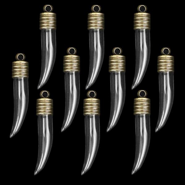 3x Mini Tomma Glas Chili Flaskor Berlocker Önskeflaskor Hänge 10st Klar
