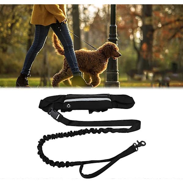 Justerbart Midjebälte Handsfree Hundkoppel för Löpning Träning Promenad Husdjurskoppel Midjeväska Justerbart Midjebälte