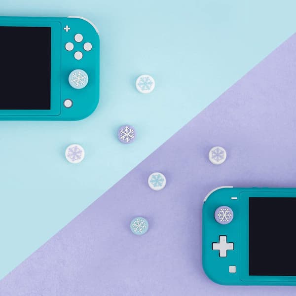 4-pack Silikon Tumgrepp för Joy-Con - Snö - Joystick-skydd för Switch/OLED/Switch Lite - Analoga Tumgrepp (Snö)