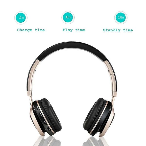 Bluetooth-hovedtelefoner - Foldbare stereo trådløse Bluetooth-hovedtelefoner - Guld