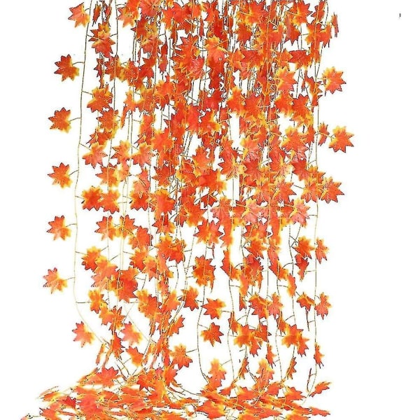 Höstgirland Lönnlöv Artificiell dekoration Lönngirlanger Röda Lönnlöv Murgröna hängande växt