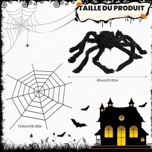 Spindelvev til Halloween, Halloween Spindelvev, Luksuriøst Design, Halloween Spindelvev Borddekorasjoner